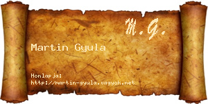 Martin Gyula névjegykártya